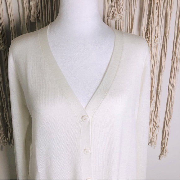 NWT Ivory Longline Button Front Cardigan - Picture 6 of 11